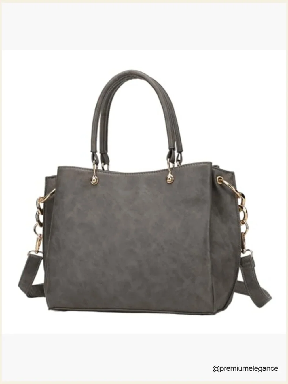 PU Leather Satchel Shoulder Tote Bag with Top Handle, Large Capacity, Laptop